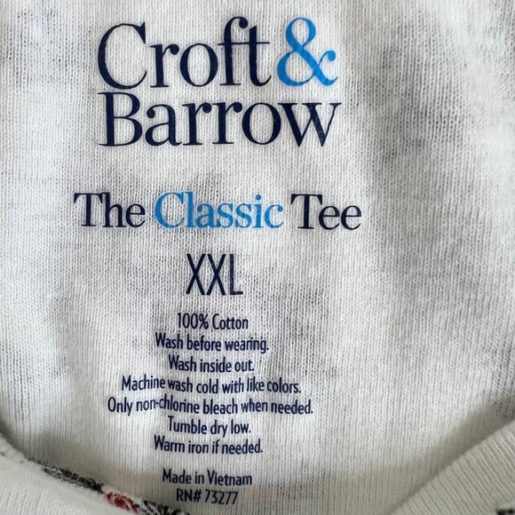 Croft & Barrow Womens Classic Tee XXL White Red Bird Holiday Print Long Sleeve - Picture 5 of 5